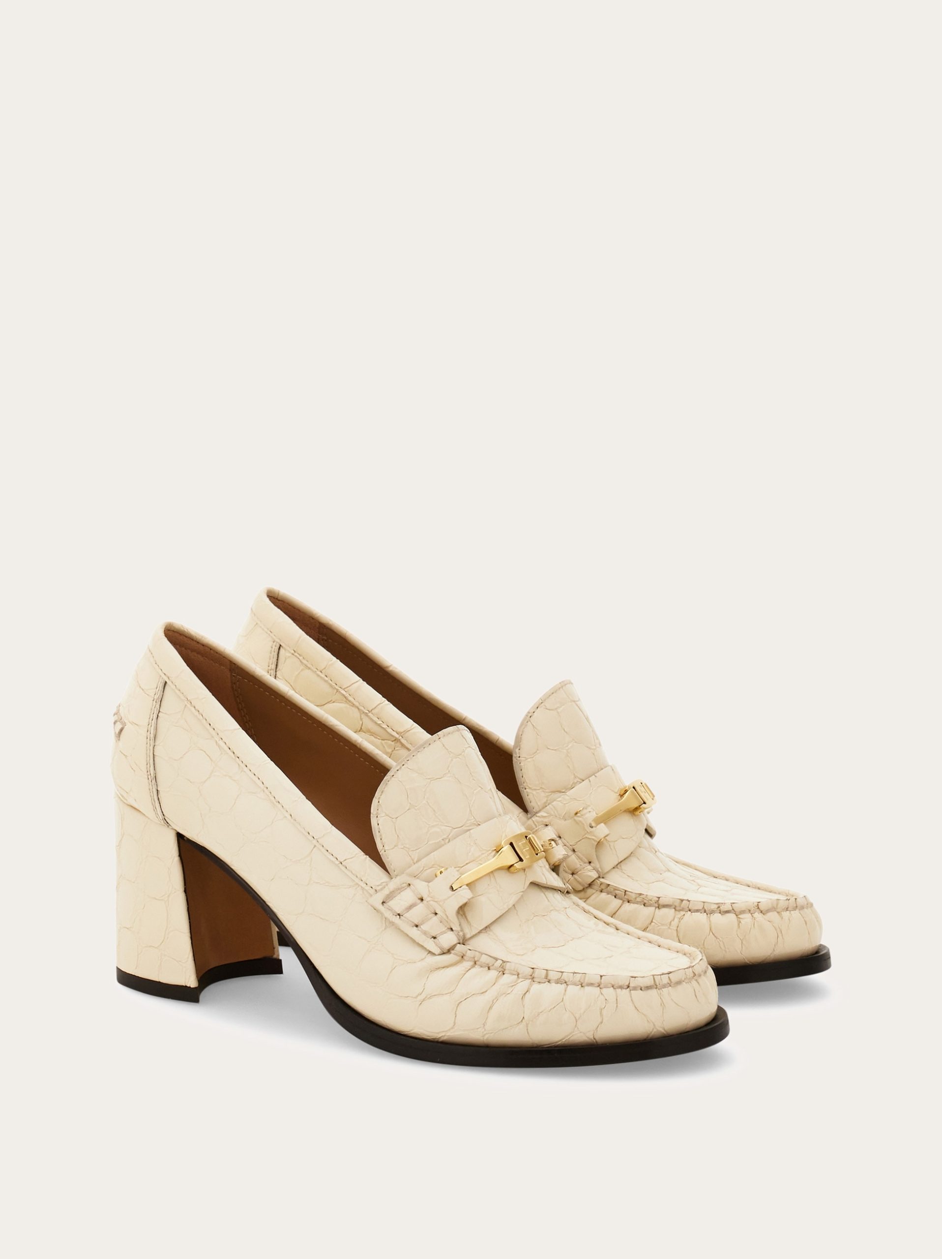 Ferragamo F buckle heeled loafer - Image 5
